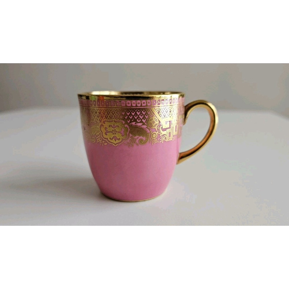Antique Cauldon China England Demitasse Cups Set of 4 Gold Gilt Muliple Colors - Picture 5 of 16